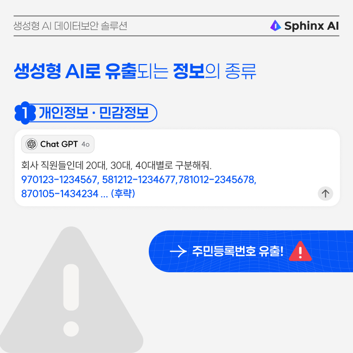 생성형AI 개인정보필터 생성형AI데이터보안 개인정보보호